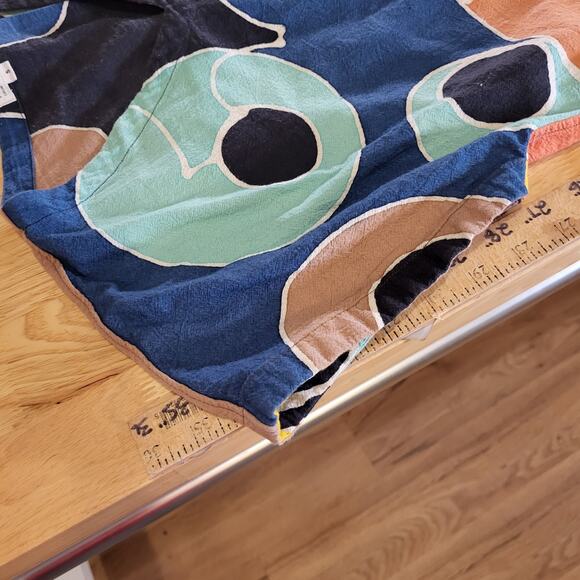 Novica Colorful Cotton Abstract Short Sleeve Midi Dress Pockets 35" L 21"P2P - Picture 8 of 11